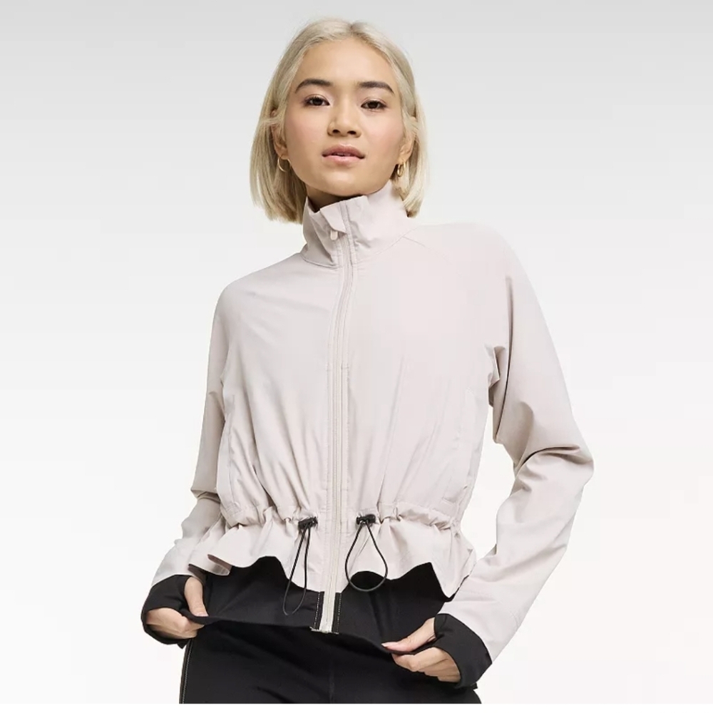 Women's FLX Convertible Peplum Jacket, XL, Beige & Black